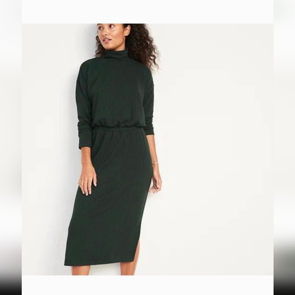 Old Navy Defined Waist Long Sleeve Midi Dress S Sweater Dress Minimalist Turtlen